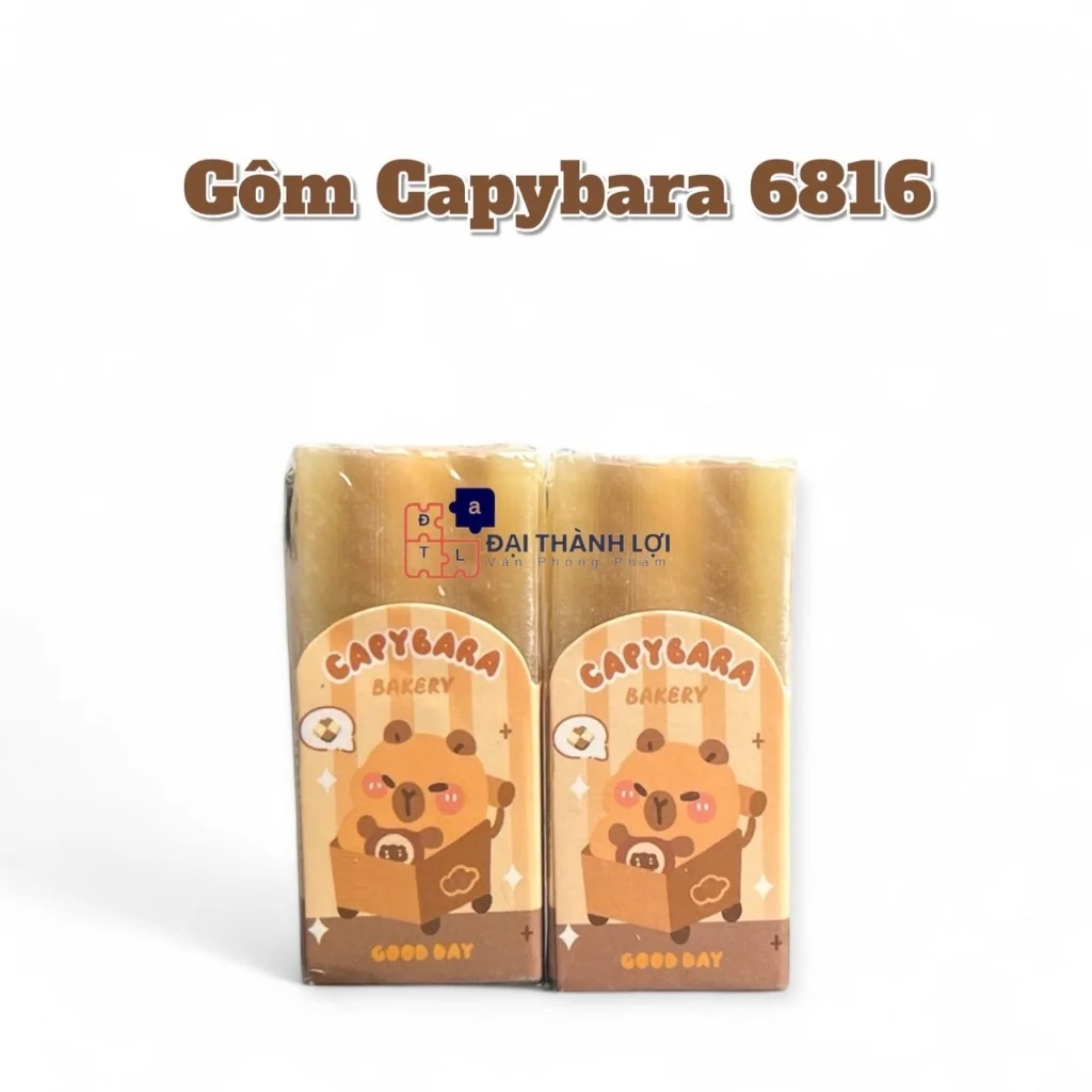 Gôm Bút Chì - Tẩy Bút Chì Thỏi Hình CAPYBARA Dễ Thương, Loại Dày, Tẩy Siêu Sạch, Ít Vụn