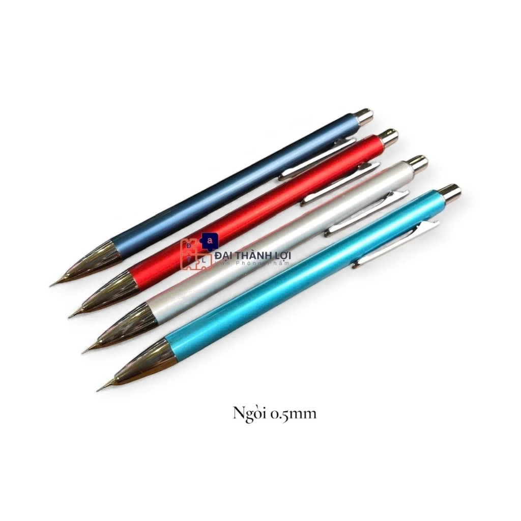 Bút Chì Bấm Kim Thay Ngòi 0.5MM Thân Xi Inox Kim Loại Chắc Chắn (Màu Ngẫu Nhiên)
