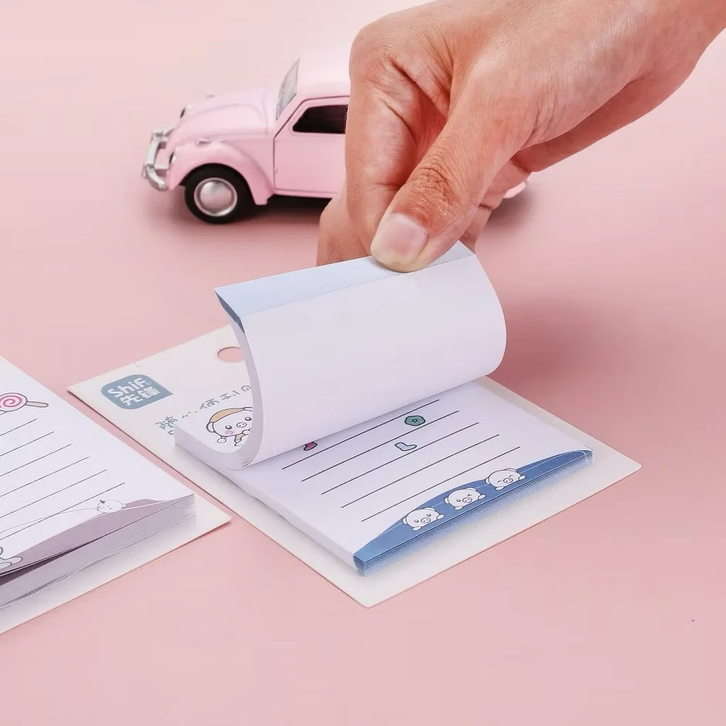 Giấy Note 60 Tờ 3x3 Có Keo 4 Kiểu Gấu Trắng Cute Ghi Chú Nhắc Nhở /Tập Nhớ Dính Shif