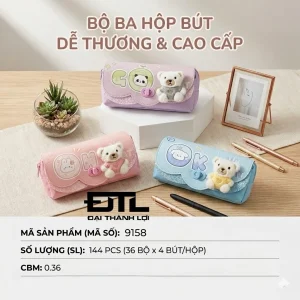 Túi Đựng Bút Gấu Kaba Túi Đựng Bút Dung Tích Lớn Hai Chống Thấm Nước ,Túi Đựng Bút Đa Năng Khóa Kéo Đôi