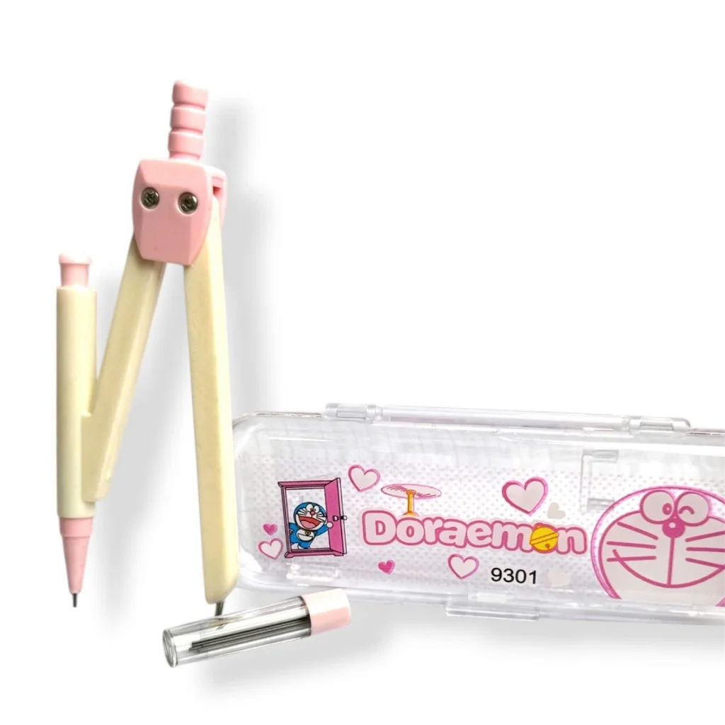 Compa/ Compass Bút Chì Bấm Vẽ Kỹ Thuật Doremon / Doreamon 9301 Thân Kim Loại Không Gỉ + Ống Ruột Chì
