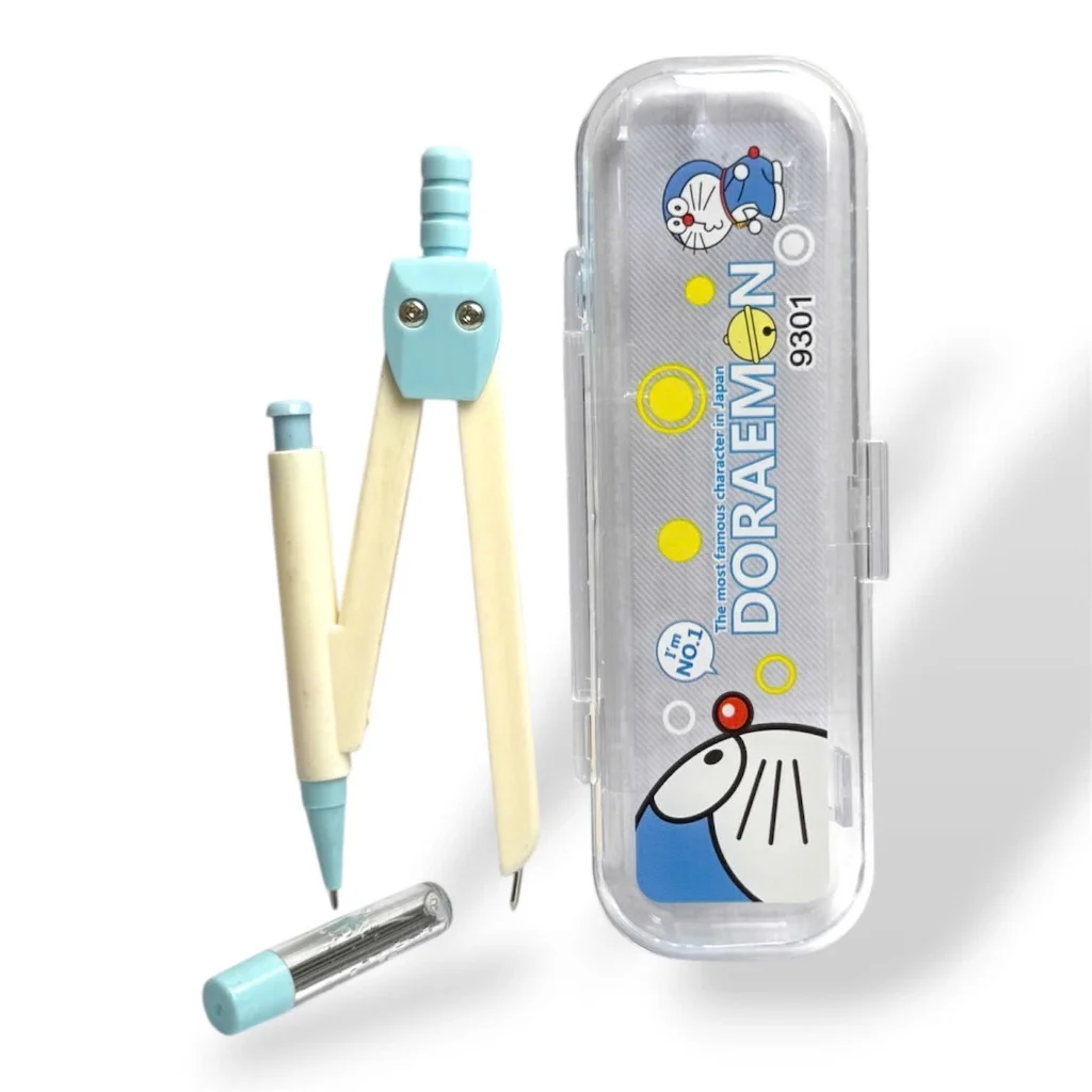 Compa/ Compass Bút Chì Bấm Vẽ Kỹ Thuật Doremon / Doreamon 9301 Thân Kim Loại Không Gỉ + Ống Ruột Chì