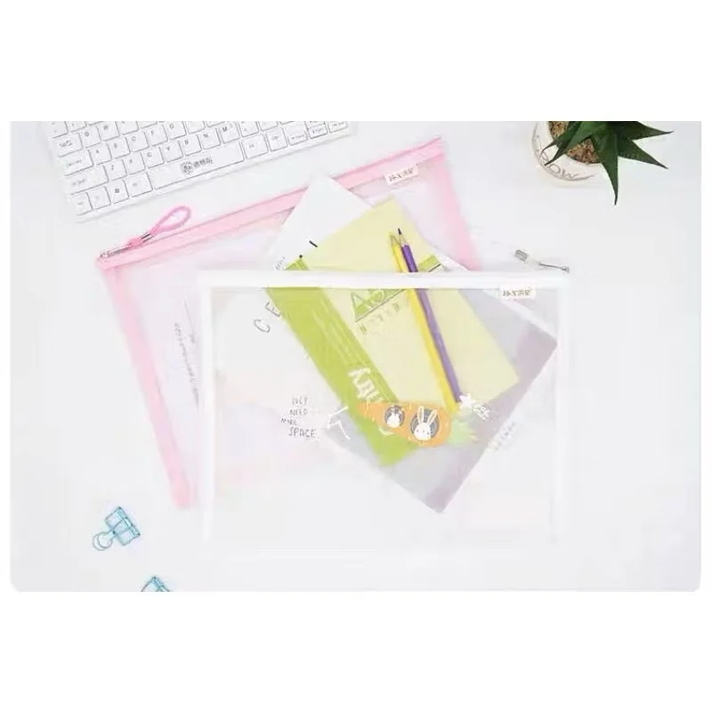 Túi Lưới Đựng Bút Học Sinh / Ví Lưới Đựng Bút Khổ Lớn A4 24,5cm x 34cm Trong Suốt Thiết Kế Đơn Giản, Đẹp Mắt