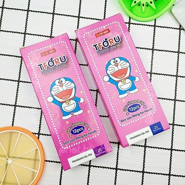 Bút Viết Gel Nước Mực Nho Thơm Ngòi 0.38mm Thoru/ Tforu Doreamon AH888 / VS999 (Mực Xanh, Tím)