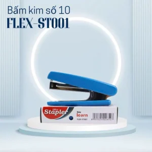 Bấm kim số 10 FLEX-ST001 hộp 12/300 bấm được 12 tờ màu xanh dương