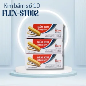 Bấm kim số 10 FLEX-ST002 hộp 12/300 bấm được 12 tờ màu vàng