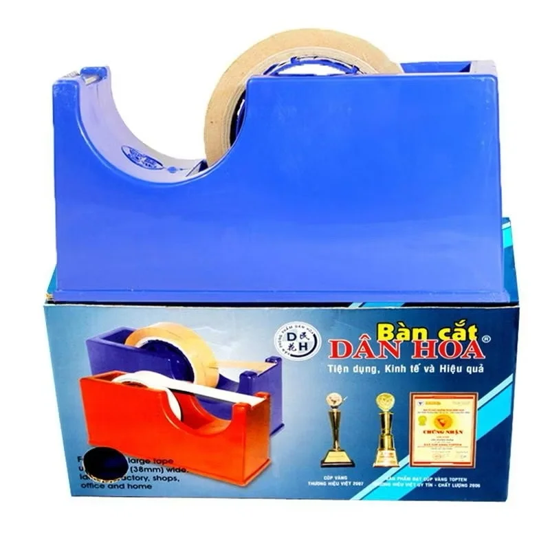 Bàn Cắt Băng Keo, Băng Dính Để Bàn Dân Hoa 500, Nhựa ABS, Lưỡi Dao Bén, Dùng Cho Băng Keo Văn Phòng