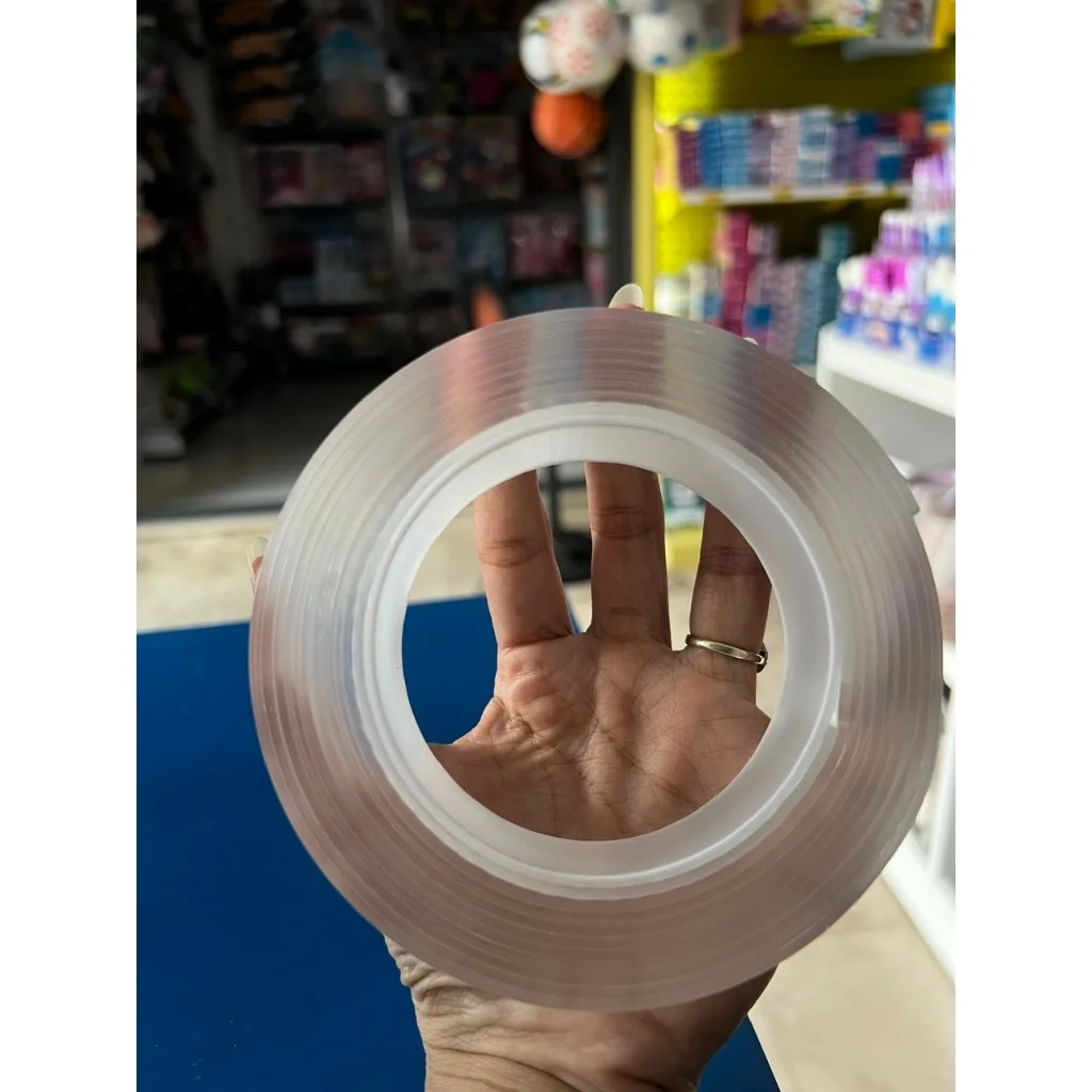 Băng Keo 2 Mặt Siêu Dính Đa Năng _Trong Suốt 2 Mặt Silicon Dài 3M, Dính Dồ Vật Trong Nhà