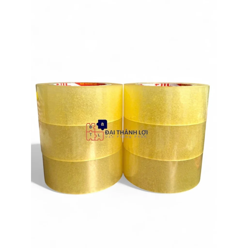 Băng keo trong, đục 200 yard 1kg8 (1 CÂY 6 CUỘN) LÕI MỎNG 5mm