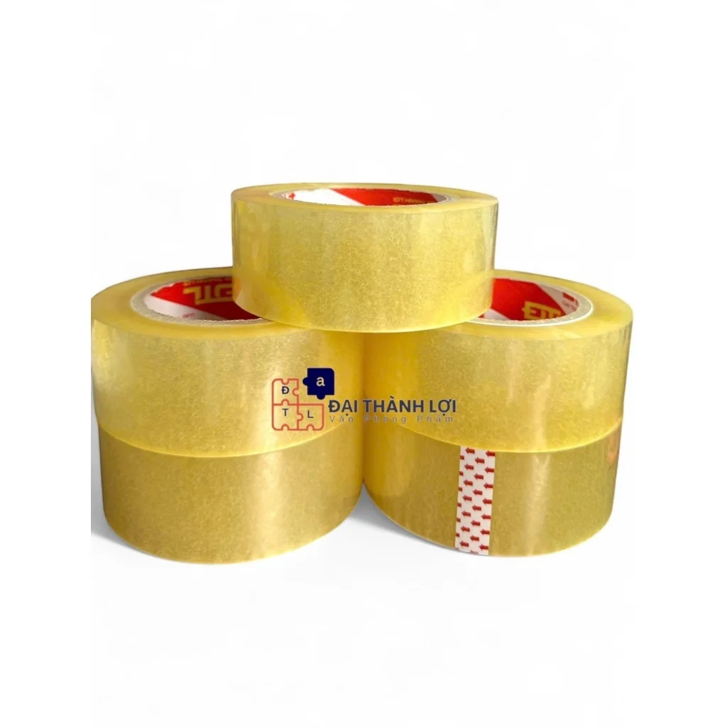 Băng keo trong, đục 200 yard 1kg8 (1 CÂY 6 CUỘN) LÕI MỎNG 5mm