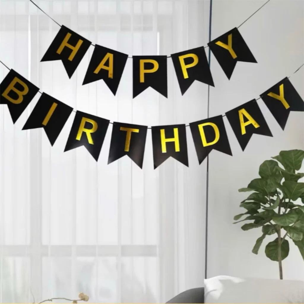 Băng rôn chữ Happy Birthday đuôi cá sinh nhật đầy đủ màu sắc pastel và kiểu dáng Hàn Quốc