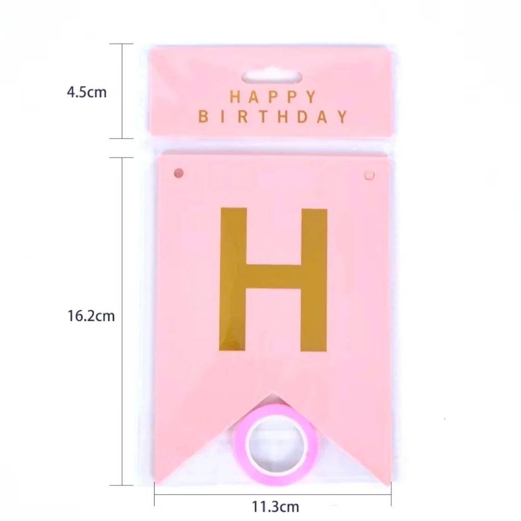 Băng rôn chữ Happy Birthday đuôi cá sinh nhật đầy đủ màu sắc pastel và kiểu dáng Hàn Quốc