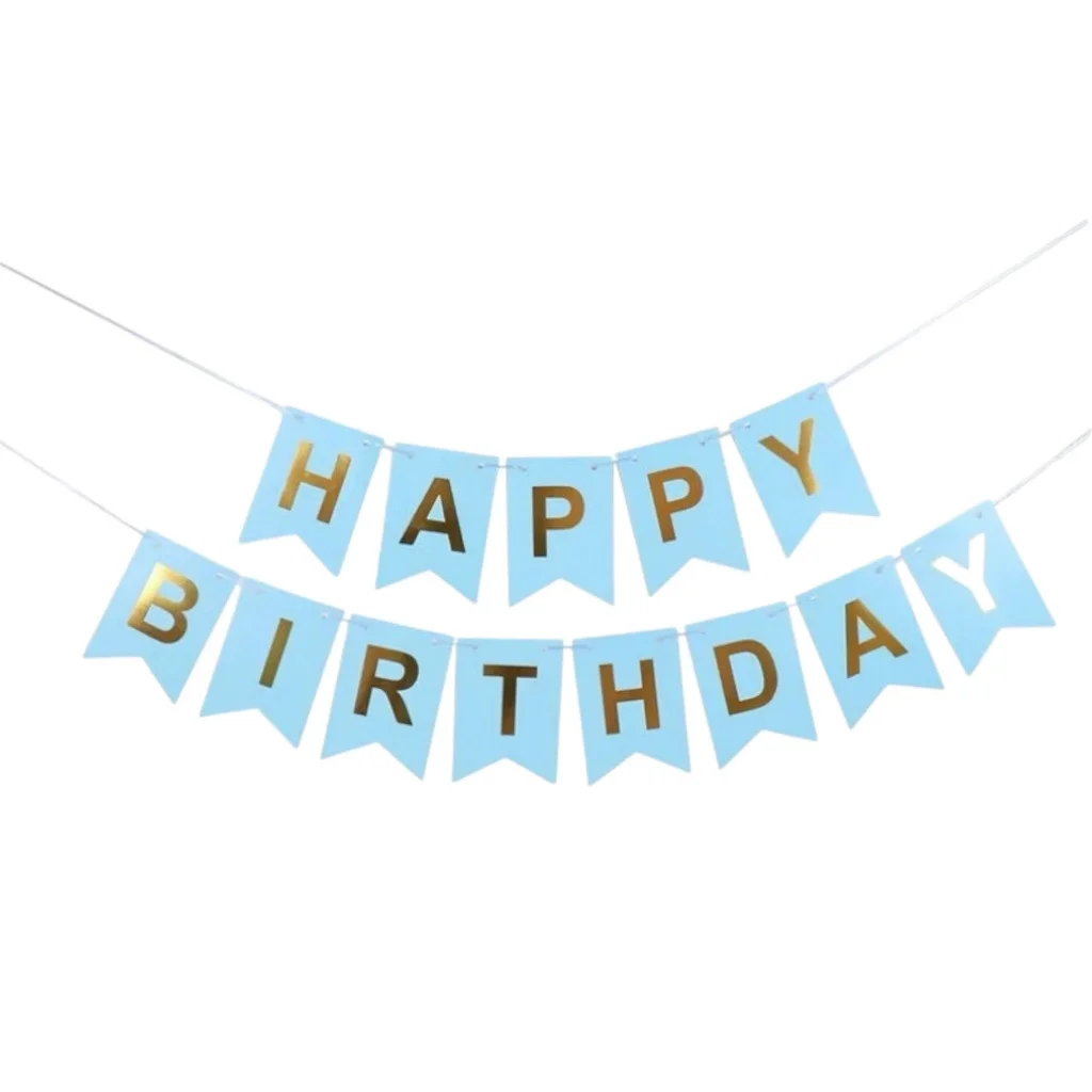Băng rôn chữ Happy Birthday đuôi cá sinh nhật đầy đủ màu sắc pastel và kiểu dáng Hàn Quốc