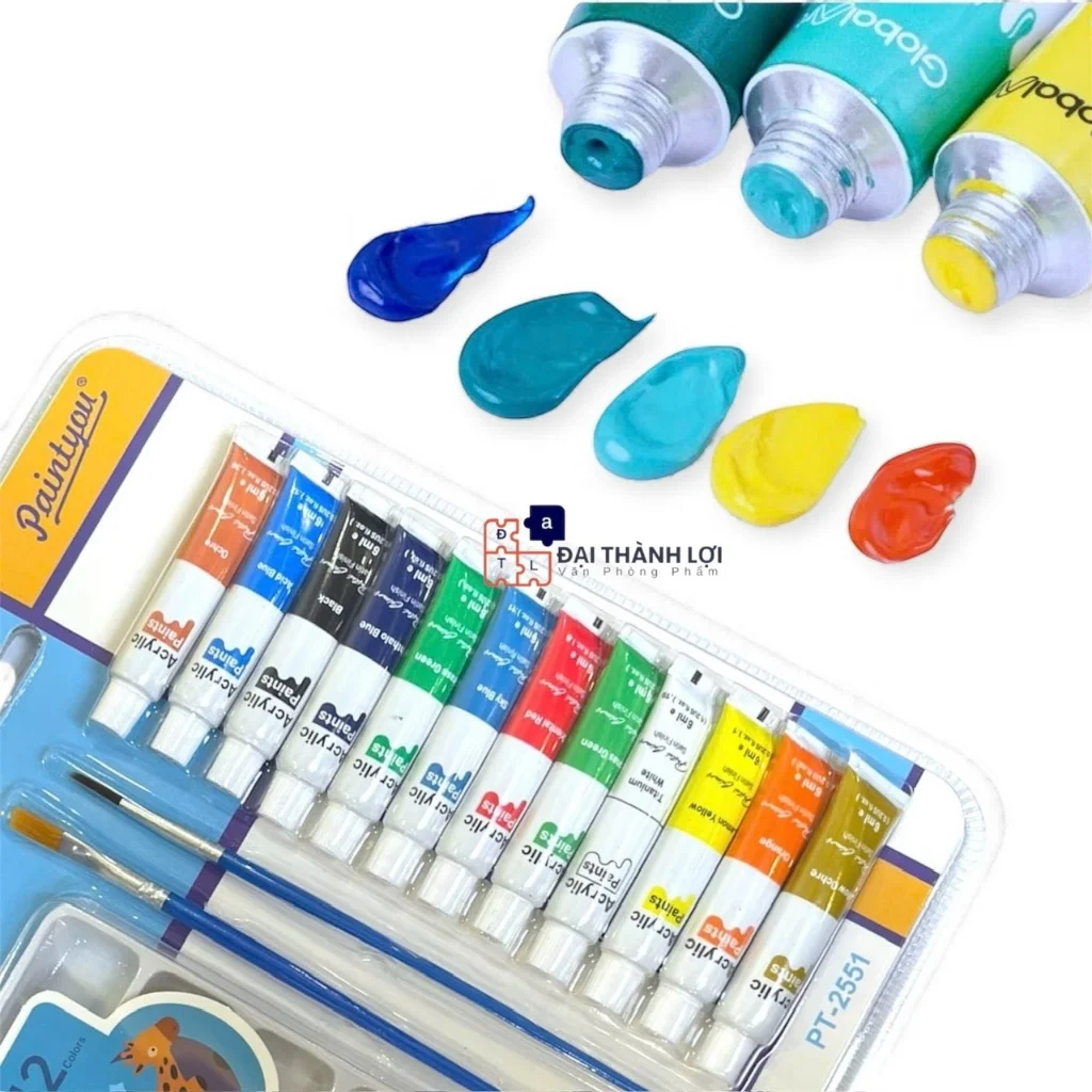 Tuýp Màu Acrylic, màu nước Acrylic, độ phủ cao Độ bám dính cực tốt