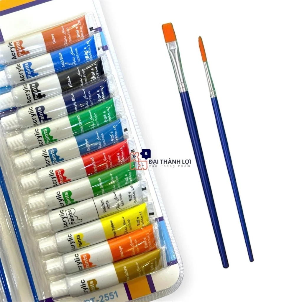 Tuýp Màu Acrylic, màu nước Acrylic, độ phủ cao Độ bám dính cực tốt