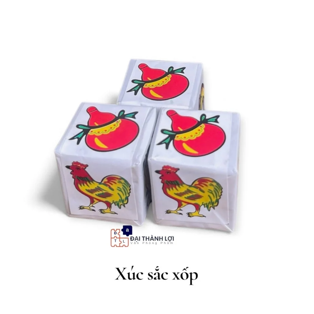 Bộ Bầu Cua Tôm Cá (Hột Xốp) hàng Việt Nam Xúc Xắc bằng Xốp, Đồ chơi ngày tết