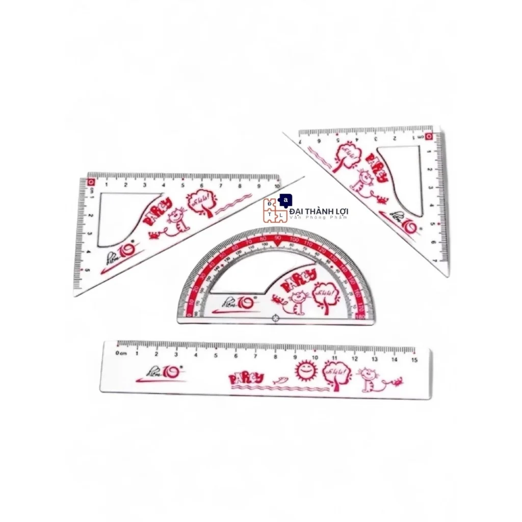 Bộ thước 4 Món Điểm 10 SR-012 / Bộ Eke Thiên Long SR012 4 Sản Phẩm