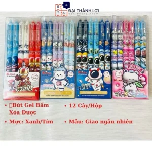 Bút viết Gel xóa tẩy được ngòi 0.5mm Mực xanh/tím - Mực đậm ,ngòi êm ,mực đẹp