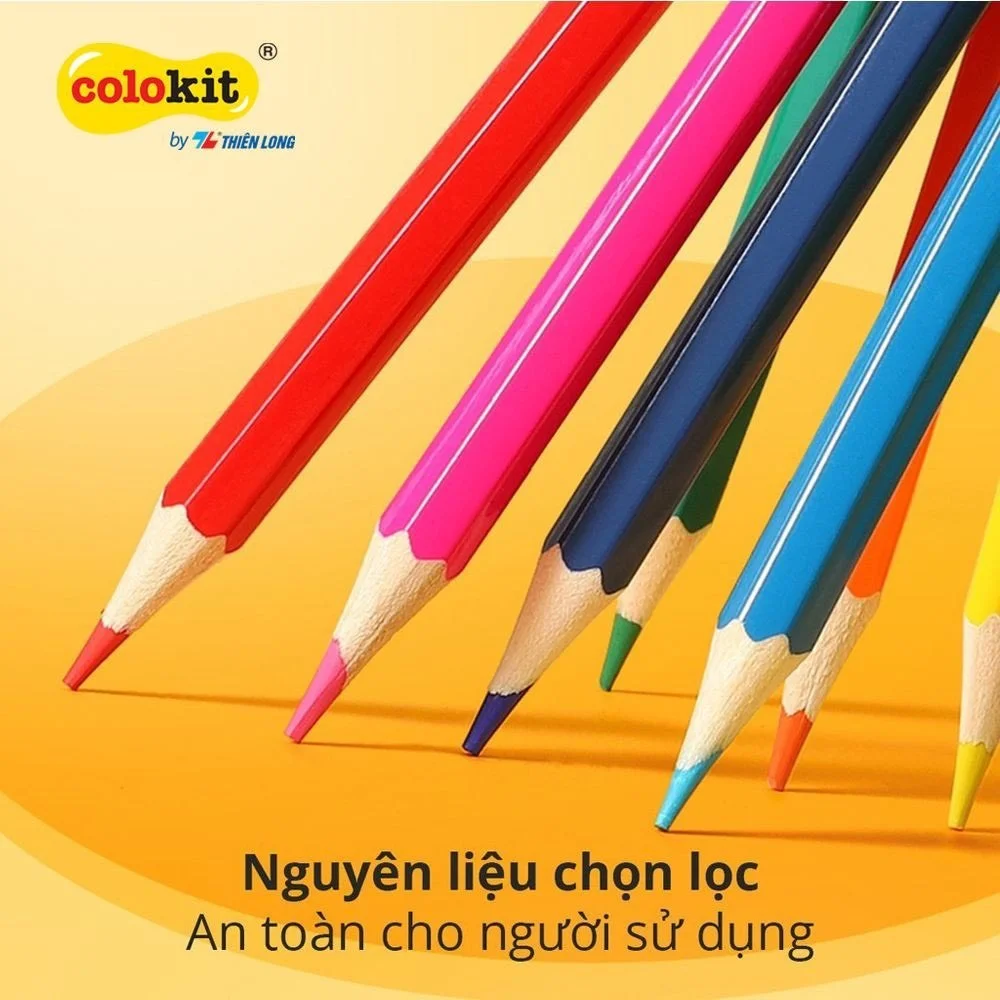 Bút Chì Màu Dạng Lon Thiên Long Colokit 12/24/36 Màu Có Chuốt CPC-C020, CPC-C021,C PC-C022