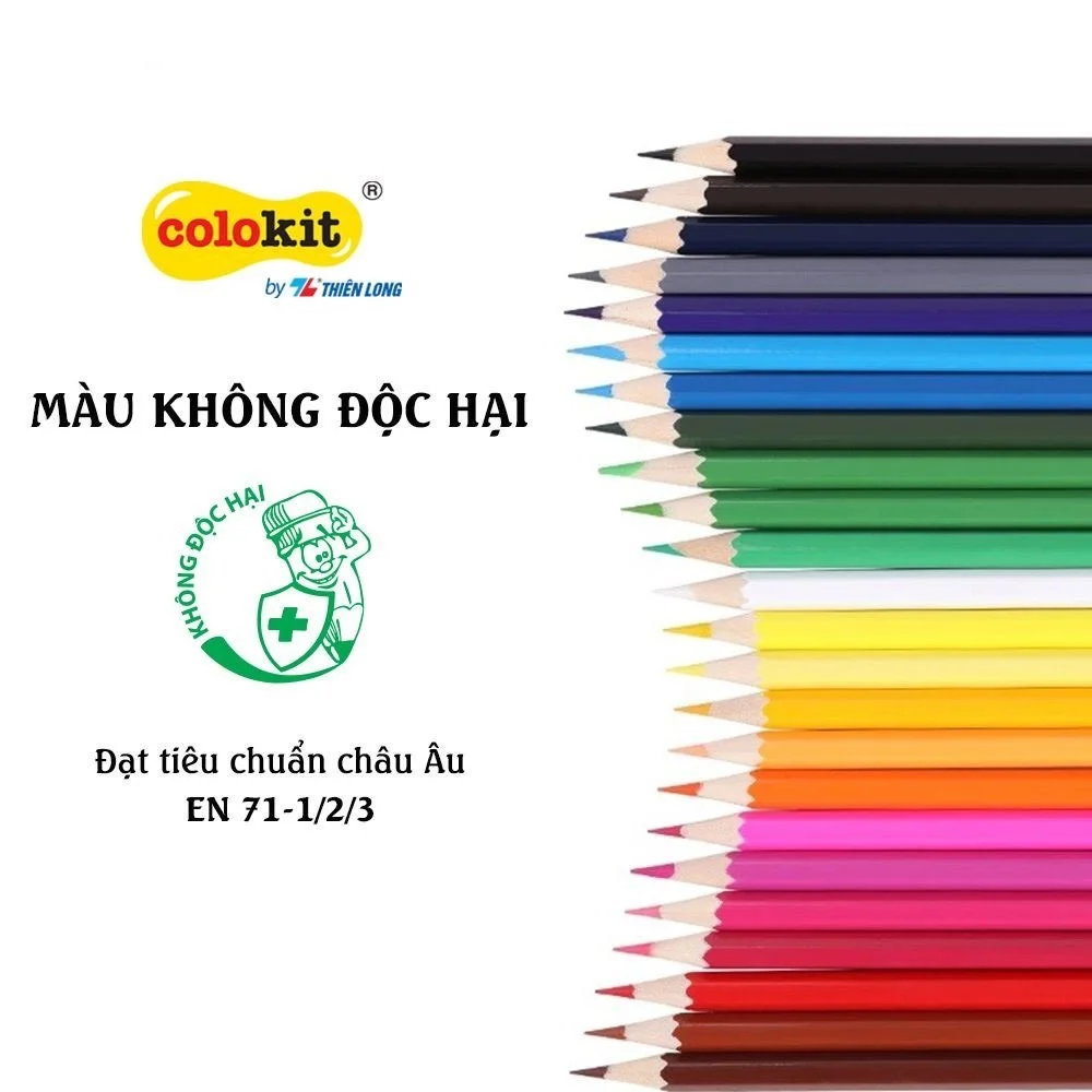 Bút Chì Màu Dạng Lon Thiên Long Colokit 12/24/36 Màu Có Chuốt CPC-C020, CPC-C021,C PC-C022