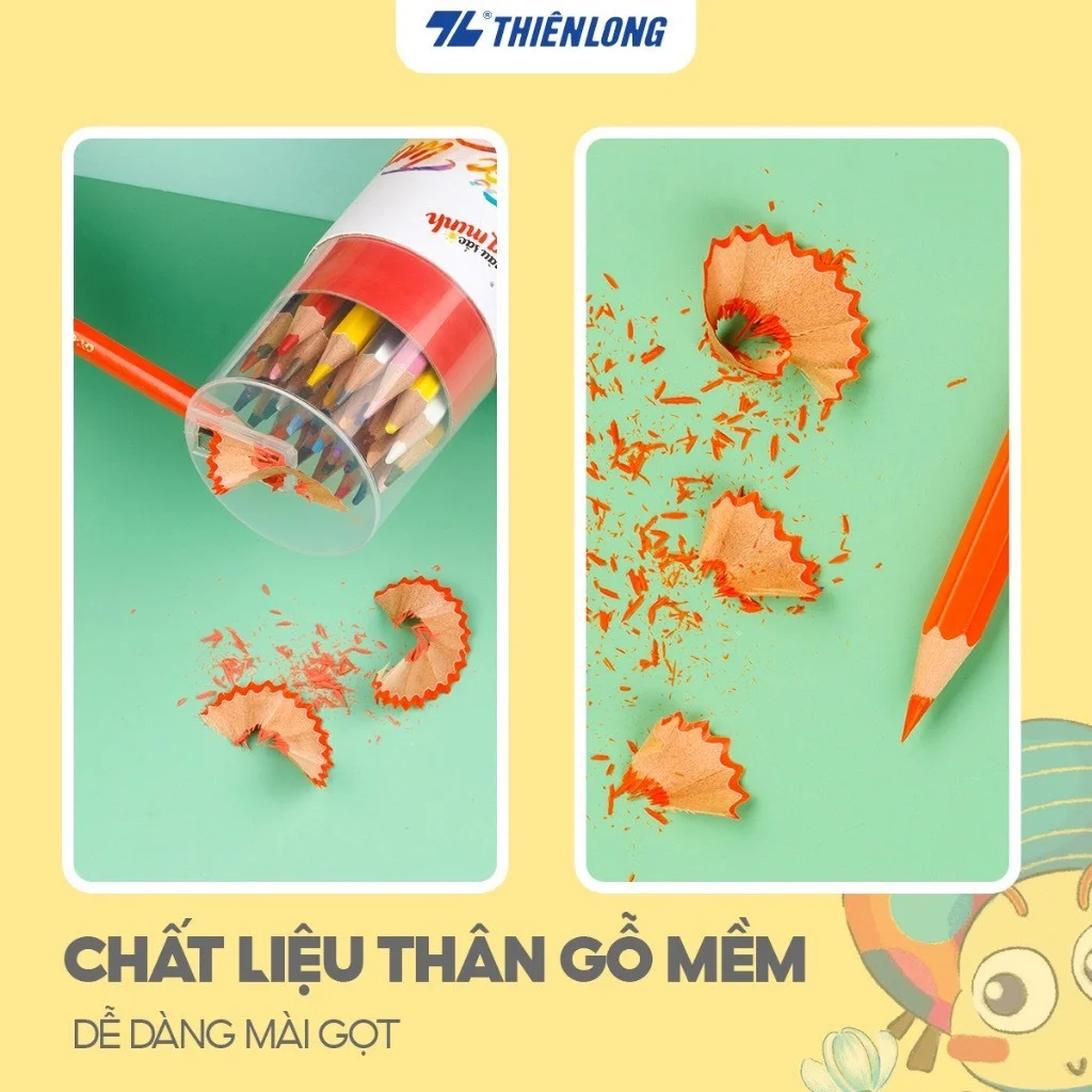 Bút Chì Màu Dạng Lon Thiên Long Colokit 12/24/36 Màu Có Chuốt CPC-C020, CPC-C021,C PC-C022