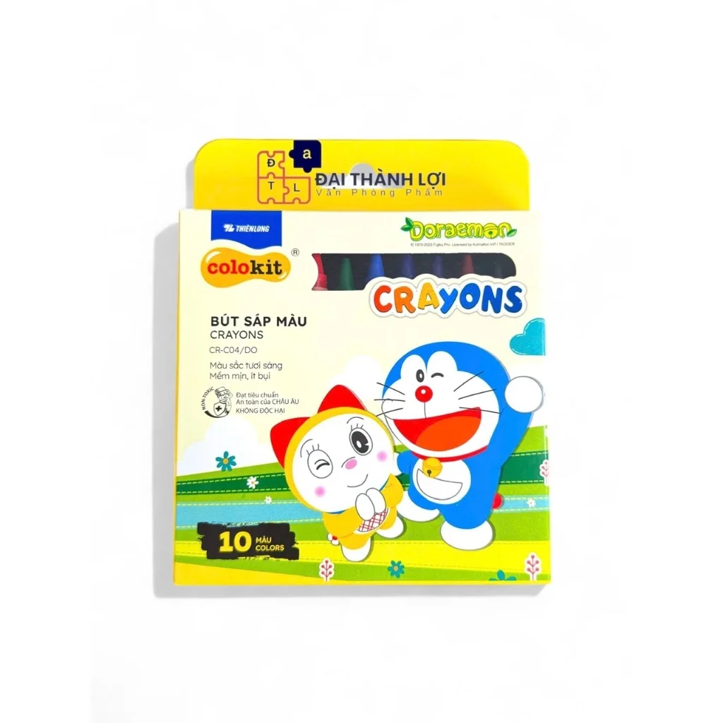 Bút Sáp Màu Thiên Long Colokit Doraemon 12/16/24 màu tươi sáng CR-C04/DO CR-C05/DO CR-C06/DO