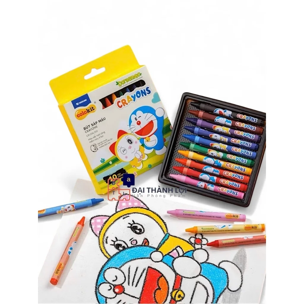 Bút Sáp Màu Thiên Long Colokit Doraemon 12/16/24 màu tươi sáng CR-C04/DO CR-C05/DO CR-C06/DO