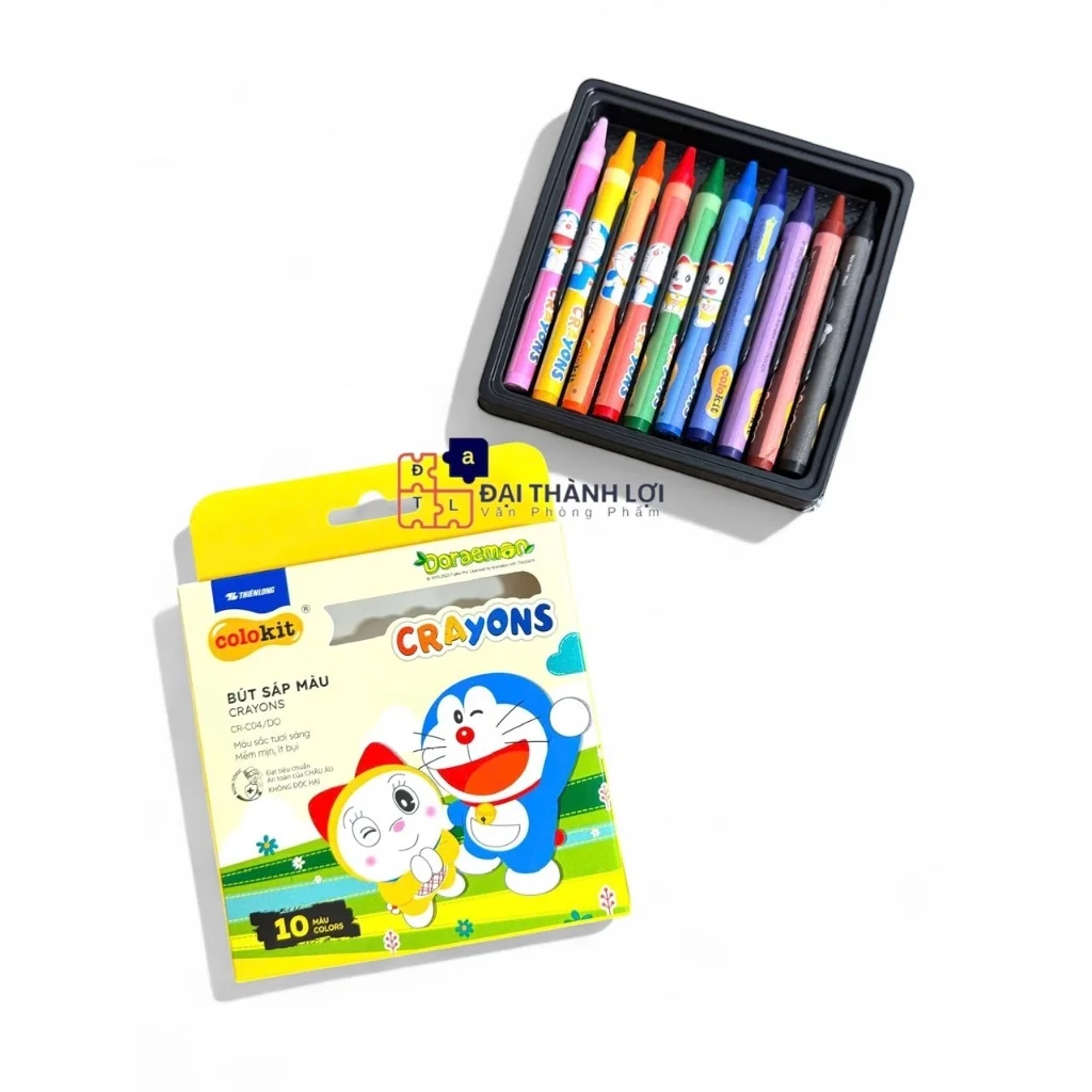 Bút Sáp Màu Thiên Long Colokit Doraemon 12/16/24 màu tươi sáng CR-C04/DO CR-C05/DO CR-C06/DO