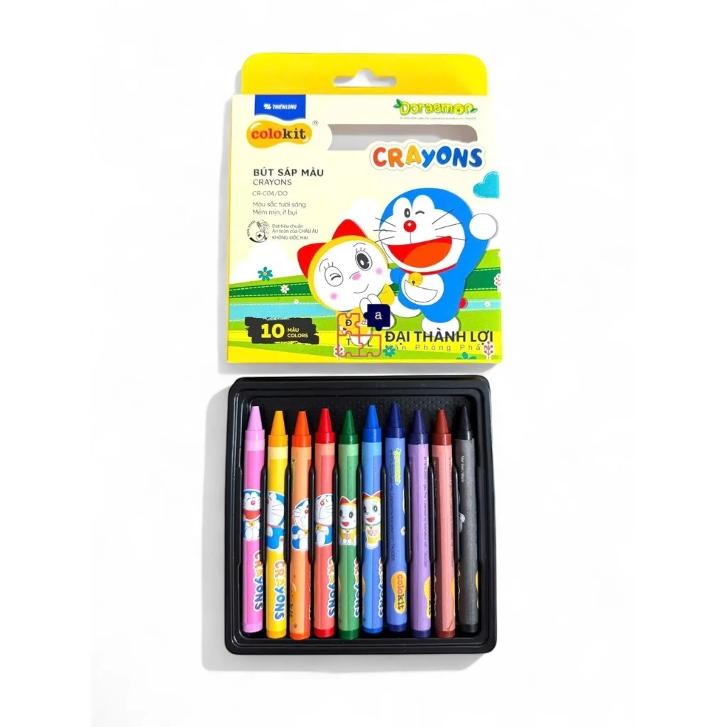 Bút Sáp Màu Thiên Long Colokit Doraemon 12/16/24 màu tươi sáng CR-C04/DO CR-C05/DO CR-C06/DO
