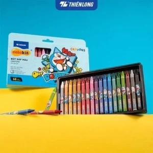 Bút Sáp màu Thiên Long nhân vật Doraemon CR-C05/DO, gồm 18 màu tươi sáng, không độc hại