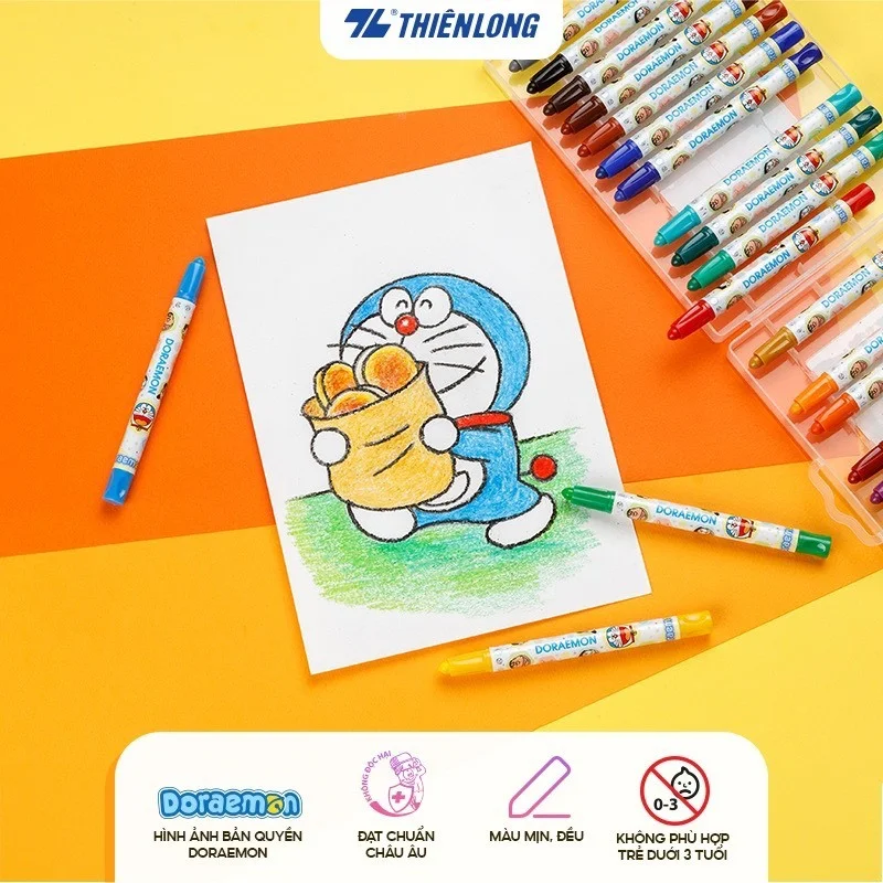 BÚT SÁP VẶN DORAEMON 24 MÀU TCR-C009