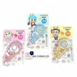 Bút Xóa Kéo Hình Labubu NO.9583, Băng Kéo Khô Nhiều Màu Sắc Xinh Xắn, Chất Lượng Tốt, Màu Ngẫu Nhiên