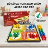 Bộ Bàn Cờ Cá Ngựa cao cấp có Nam Châm dưới quân cờ Hộp Nhựa có thể gấp gọn kích thước 28cm x 28cm