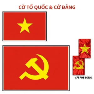Cờ Tổ Quốc, Cờ Đỏ Sao Vàng Việt Nam, Cờ Đảng Vải Phi Bóng Nhiều Kích Thước, Cờ chuẩn Tỉ lệ