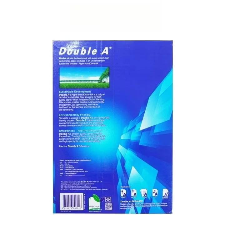 Giấy A4 Double A 500 tờ định lượng 70 gsm - 80 gsm dùng trong văn phòng, in ấn, trường học