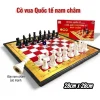 Bàn Cờ Vua Nam Châm dính quân cờ Hộp Nhựa gấp gọn kích thước 28cm x 28cm Aihao chính hãng cao cấp
