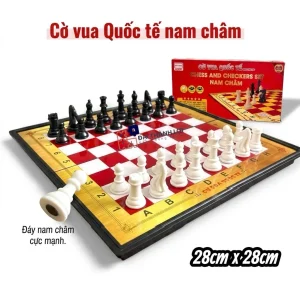 Bàn Cờ Vua Nam Châm dính quân cờ Hộp Nhựa gấp gọn kích thước 28cm x 28cm Aihao chính hãng cao cấp