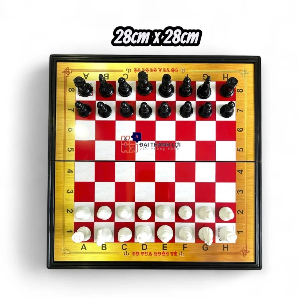 Bàn Cờ Vua Nam Châm dính quân cờ Hộp Nhựa gấp gọn kích thước 28cm x 28cm Aihao chính hãng cao cấp