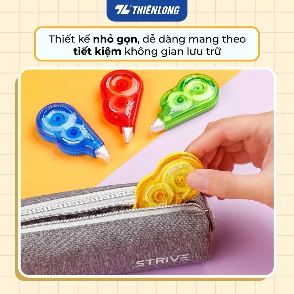 Bút xóa kéo FlexOffice FO-CT-02 nhỏ gọn, dẻo dai, bám dính tốt