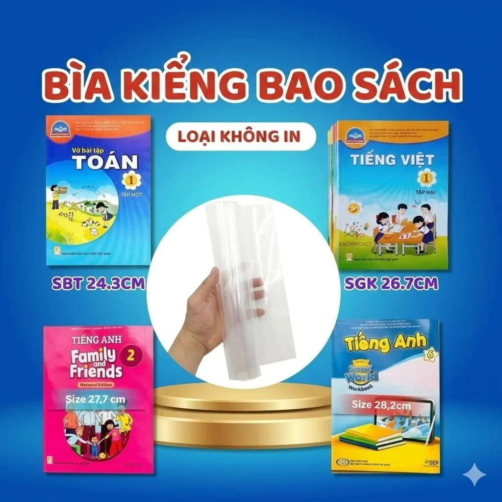 Bìa Bao Tập Vở ,Sách Giáo Khoa,Vở Bài Tập Tiếng Anh Đủ Kích Thước