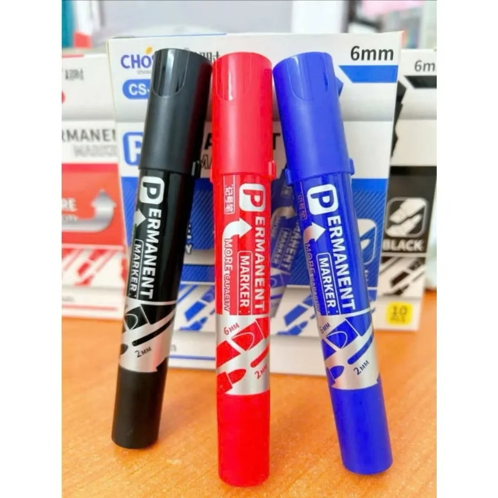 Bút Lông Dầu 2 Đầu Lớn Chosch CS-609 xanh/đỏ/đen(
