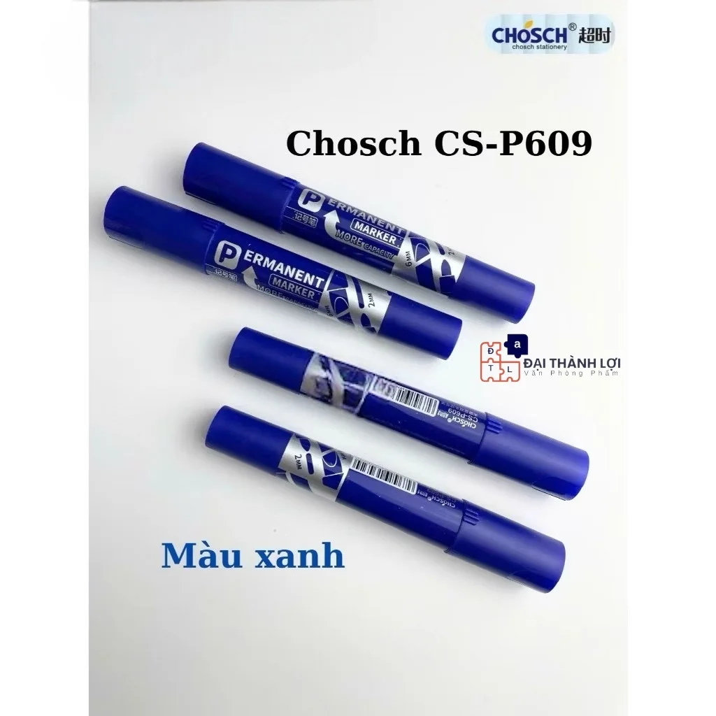 Bút Lông Dầu 2 Đầu Lớn Chosch CS-609 xanh/đỏ/đen(