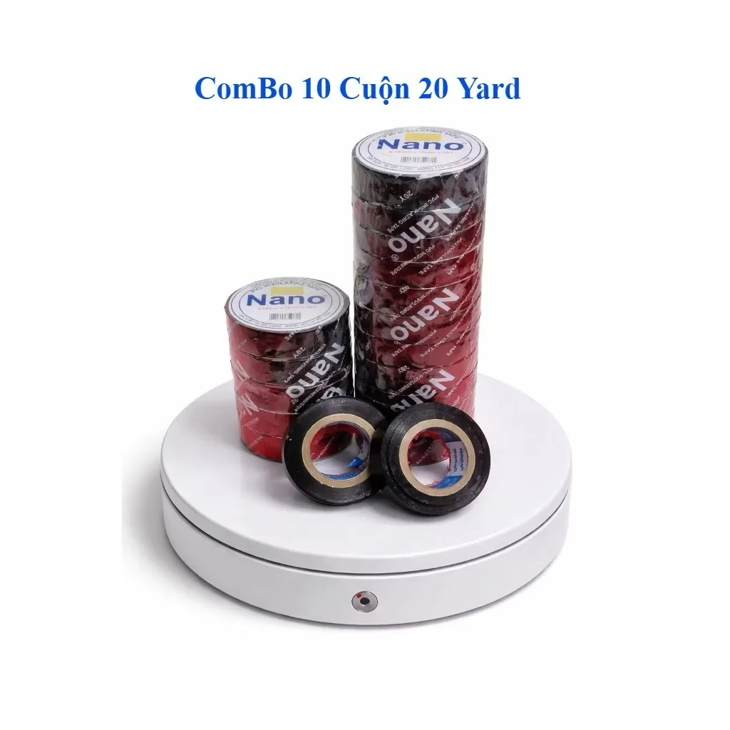 Băng keo điện Nano 10 Yard/ 20 Yard-Màu Đen, Cách Điện An Toàn, Bám Dính Chắc Chắn