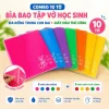 Bìa Bao Tập Vở Học Sinh Khổ 20.5cm (Bìa Kiếng Trong Con Nai + Giấy Màu Thủ Công)