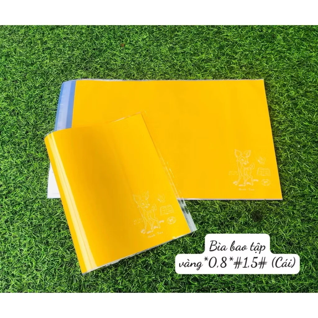 Bìa Bao Tập Vở Học Sinh Khổ 20.5cm (Bìa Kiếng Trong Con Nai + Giấy Màu Thủ Công)