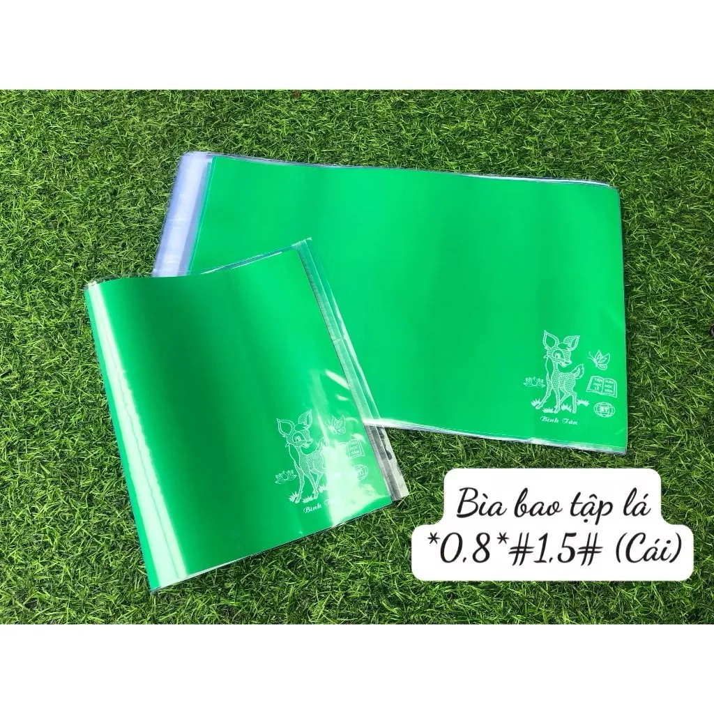 Bìa Bao Tập Vở Học Sinh Khổ 20.5cm (Bìa Kiếng Trong Con Nai + Giấy Màu Thủ Công)