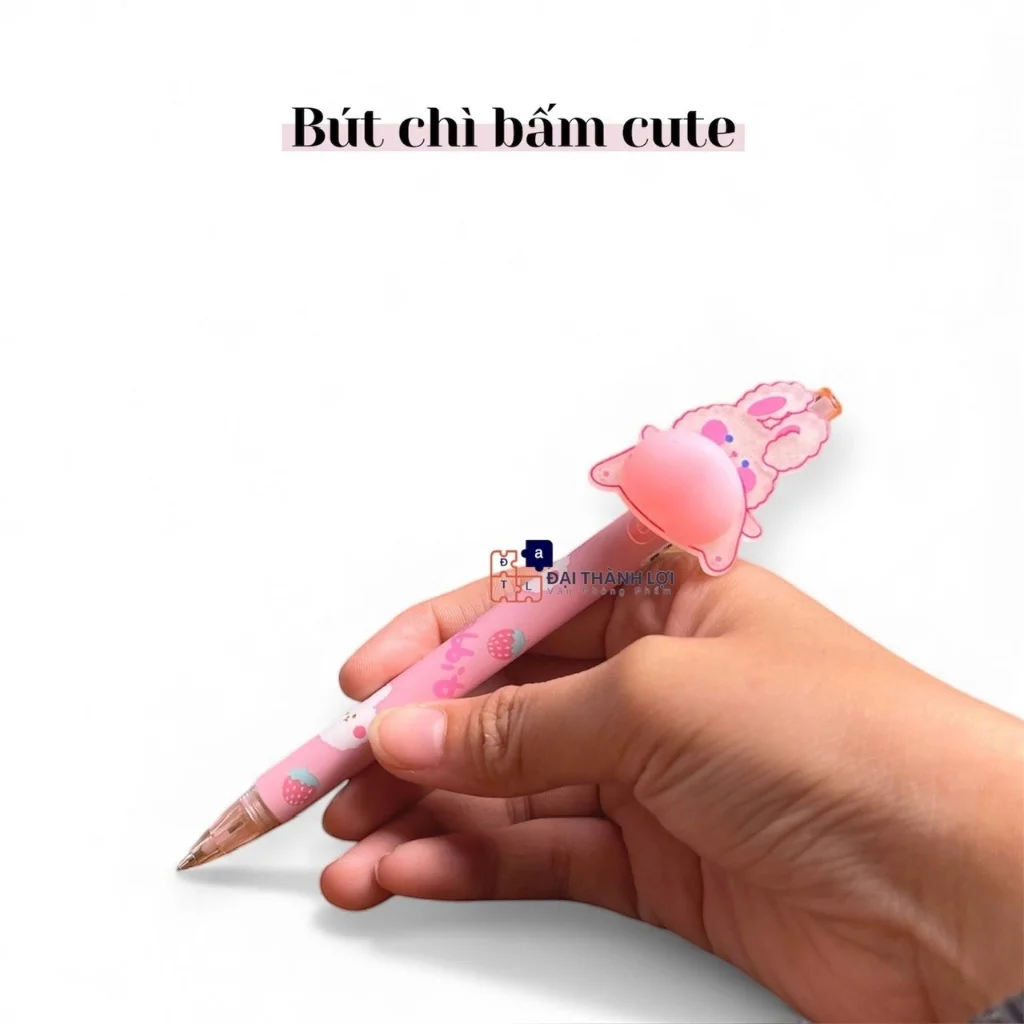 Bút chì bấm hoạt hình kèm Charm Cute - Ngòi 0.5mm mượt êm, chuyên dụng cho thi cử