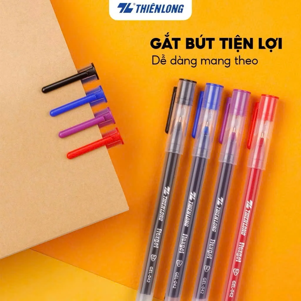 Bút gel Thiên Long Flexgel GEL-042 ngòi 0.5mm - Bút gel mực khô nhanh,nét viết êm mượt