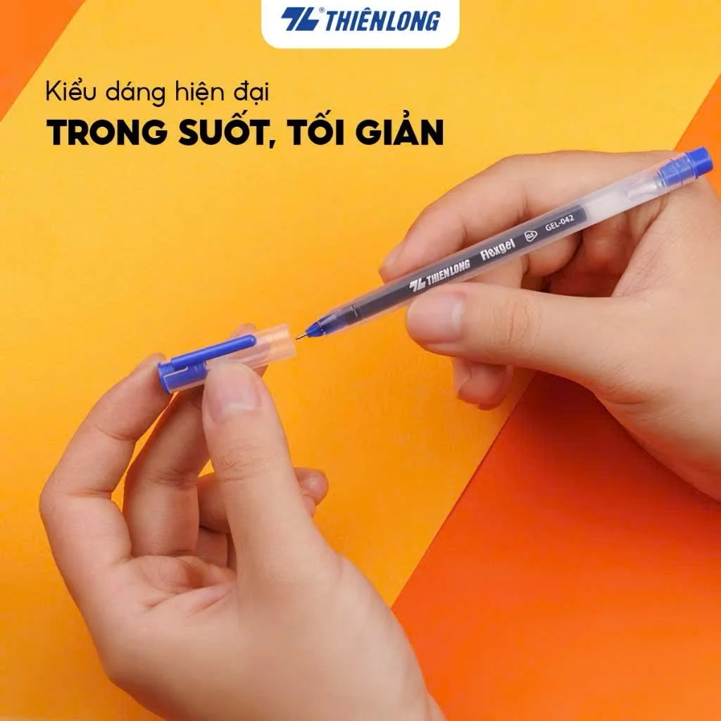 Bút gel Thiên Long Flexgel GEL-042 ngòi 0.5mm - Bút gel mực khô nhanh,nét viết êm mượt