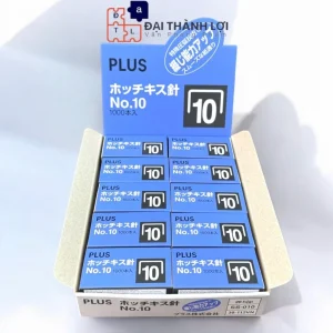 Ghim Bấm Plus Số 10, Chống Gỉ Sét Và Mài Mòn Tốt, Kim Bấm Giấy Thương Hiệu Từ Nhật Bản